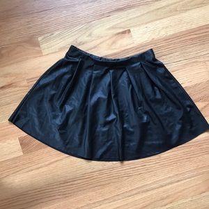 black fake lather skirt